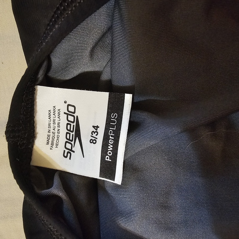 Speedo Women's Powerplus Solid Kneeskin Swimsuit Swimsuit Competitive EUC 8/34 - Picture 3 of 5